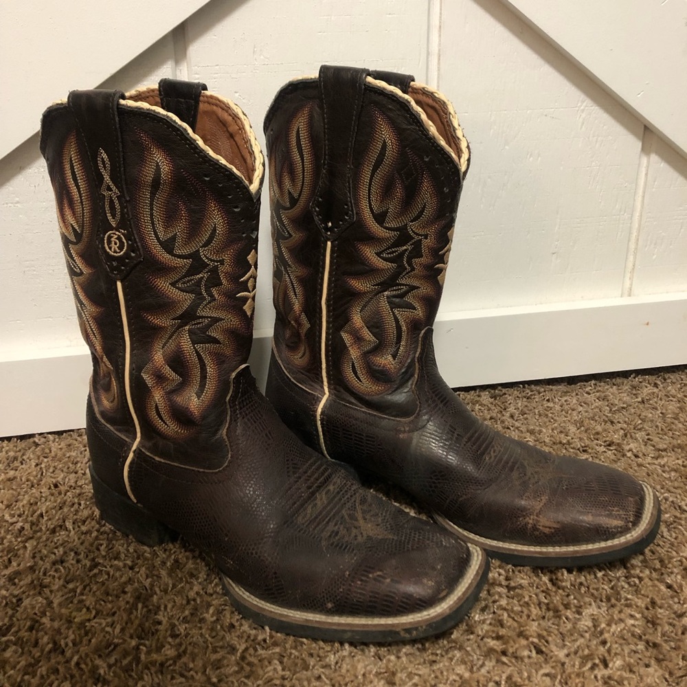 Tony Lama Tobac Patchwork 3R Boots- size 9.5